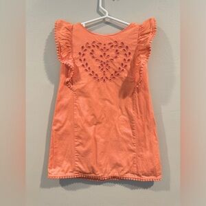 Sleeveless Embroidered Pinafore Dress by Hope & Henry - Size‎ 3 - Coral Pink